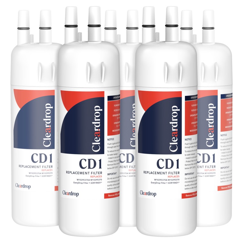 5pk W10295370A, EDR1RXD1, 9081 Refrigerator Water Filter1 By Cleardrop