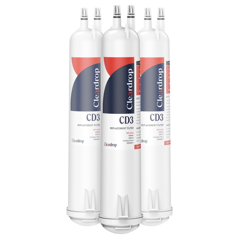 3pk EDR3RXD1, 9083, 4396841 Refrigerator Water Filter3 By Cleardrop