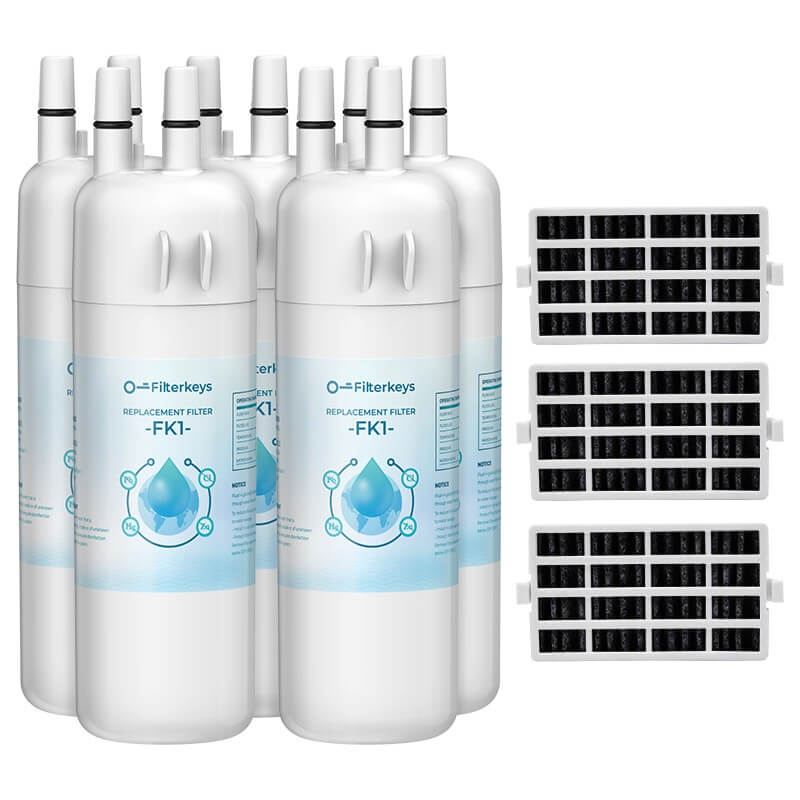 5pk EDR1RXD1, W10295370A, 9081 Refrigerator Water Filter1 & Air Filter by Filterkeys